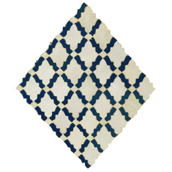 Mosaic House Moroccan tile Darj 1-15 White Cobalt Blue  zellige, mosaic, zellij, field, pattern, glaze, classic 